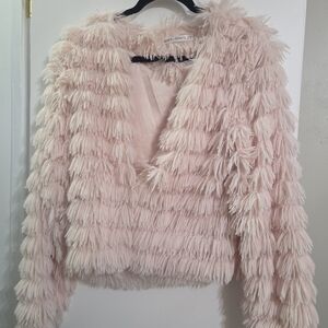 White House Black Market Blush Teddy Jacket